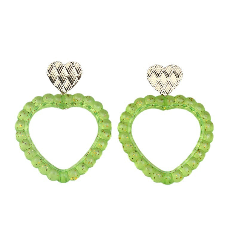 Wholesale Valentine's Day Heart Hollow Acrylic Earrings