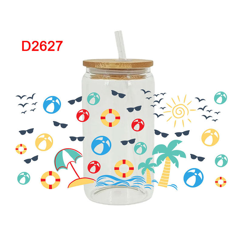 Wholesale  Cartoon printing heat 16oz Cup UV DTF Wraps