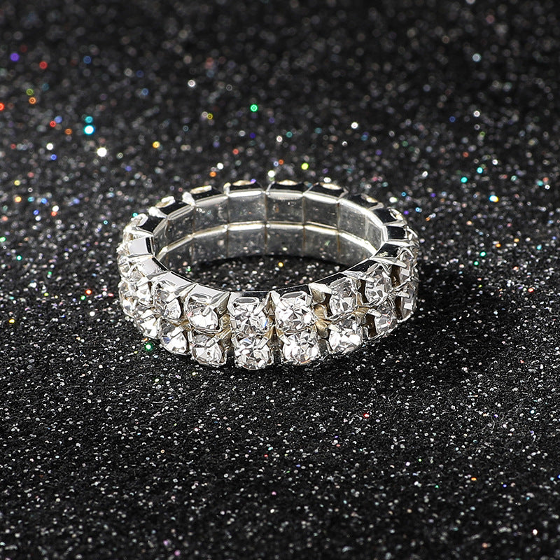 Wholesale multi row diamond rings Rhinestone Rings