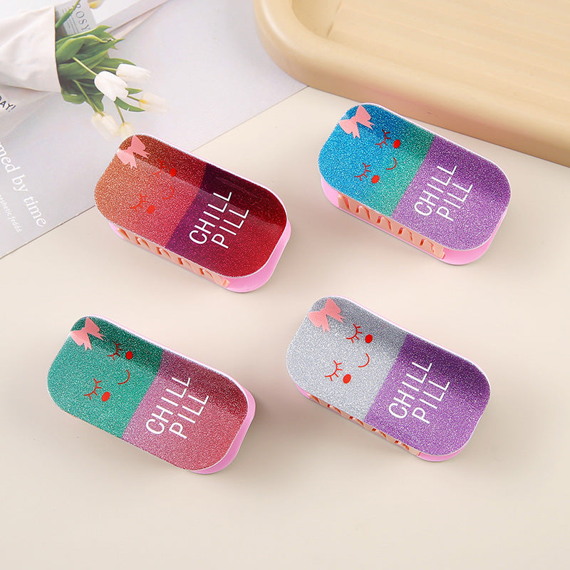 Wholesale Acrylic Pill Shaped Hair Claw Clip Pink Green Medicine Hair Accessory Trendy Everyday Styling Gift