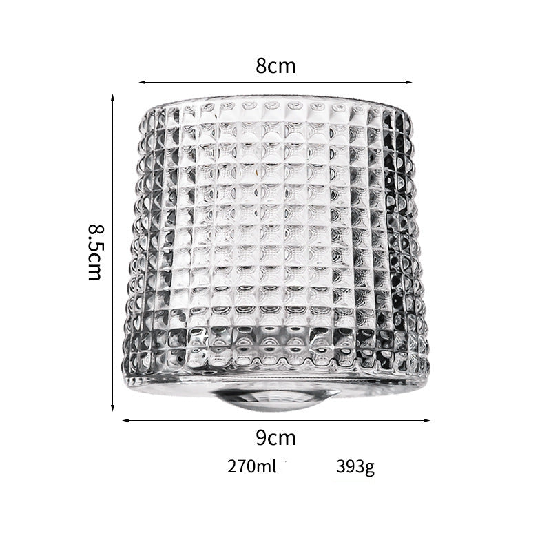 Wholesale Haisman thickened color glass creative rotating whiskey glass hand painted rotating cup with wooden tray decompression Cup