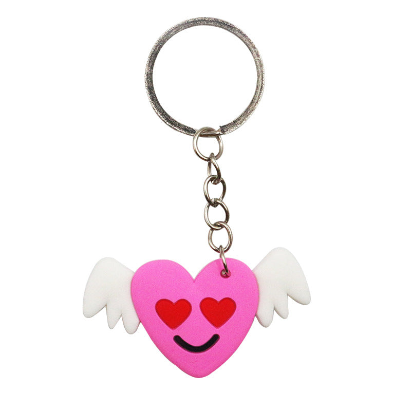 Wholesale 20pcs New PVC Love Heart Valentine's Day Keychain