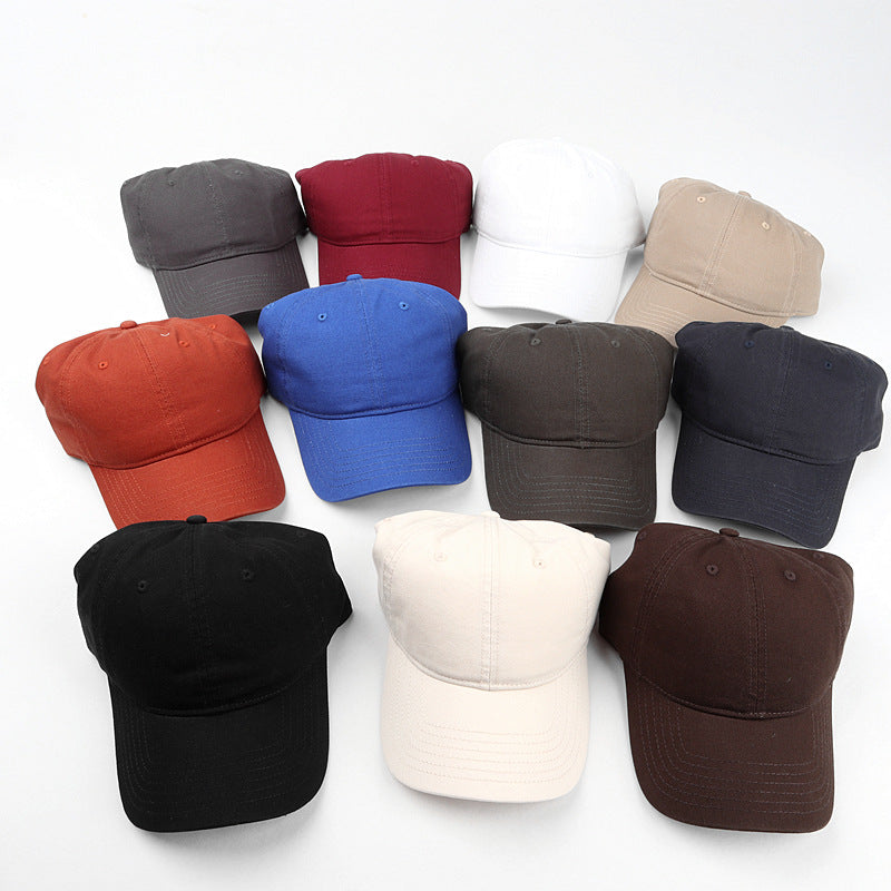 Wholesale Simple Soft Top Washable Cotton Light Plate Solid Color Cap Men's and Women's Korean Style Sunscreen Baseball Cap Trendy