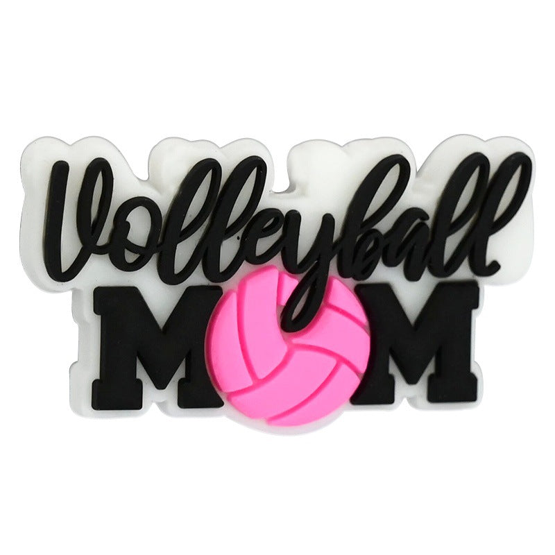 Wholesale Random 100pcs/pack PVC soft rubber perforated beaded accessories for ball sports series   Focal Beads