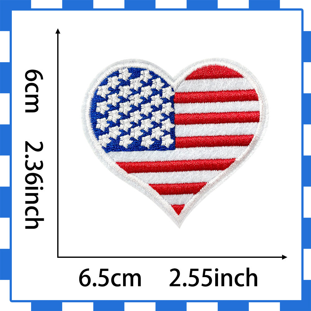 Wholesale Love American Flag Embroidered Patch For Coats Decorative Craft Supply