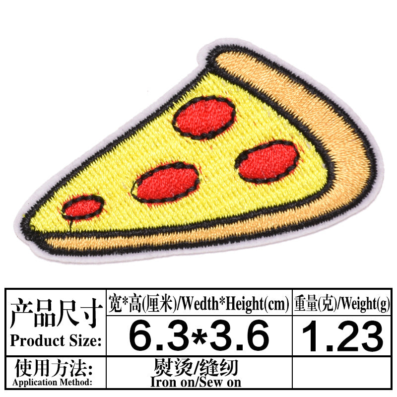 Wholesale Burger Sausage Hot Dog Pizza Cartoon Embroidery DIY Patches