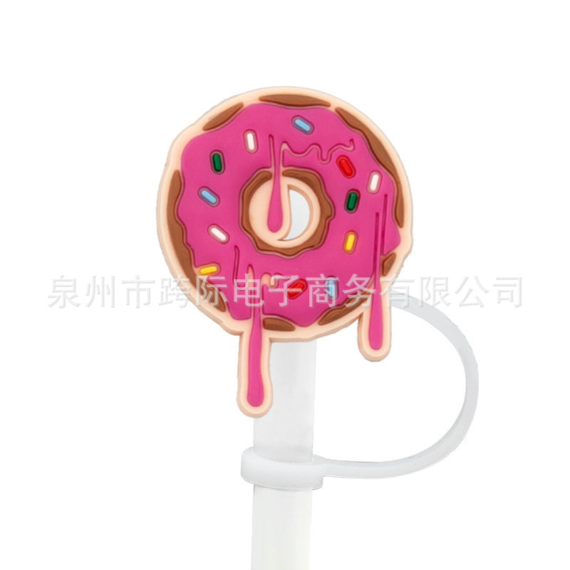 Wholesale 10pcs/pack New Donut DIY Decoration 10MM Straw Silicone Dust Stopper