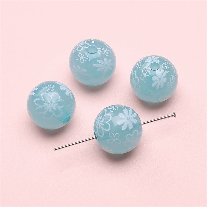 Wholesale  Printed Beads Cartoon Beaded Handmade DIY  Acrylic Beads