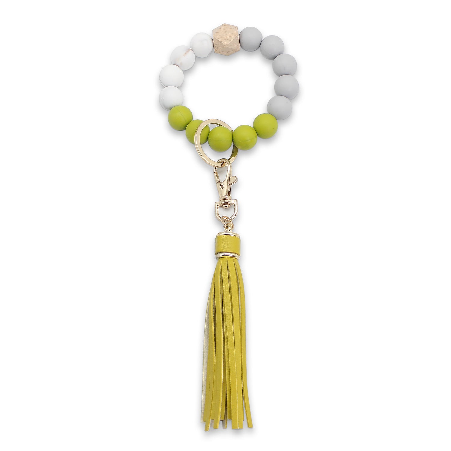 Wholesale Tassel Wood Beads Silicone Beads Wrist Keychain