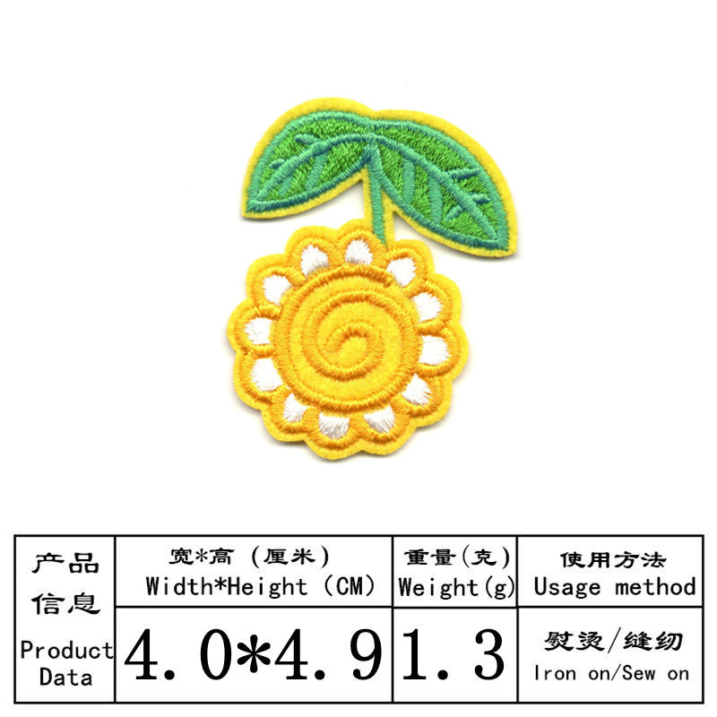 Wholesale Cartoon flower fruit smiley face animal embroidery DIY Patches