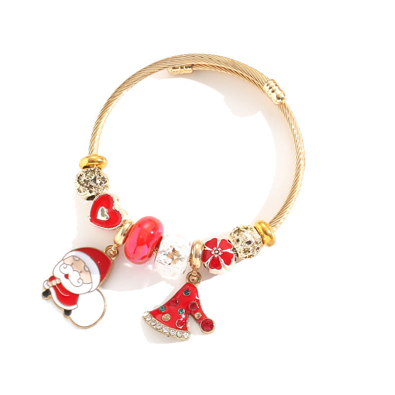 Wholesale Stainless Steel Santa Christmas Bracelet