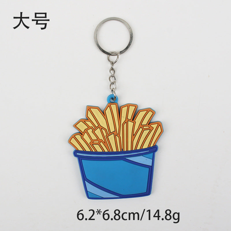 Wholesale Creative French Fries Burger Simulation Food Keychain