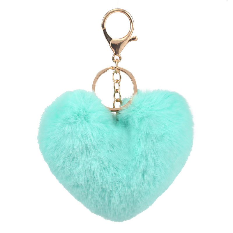Wholesale Plush Love Keychain Peach Heart Ball Keychain