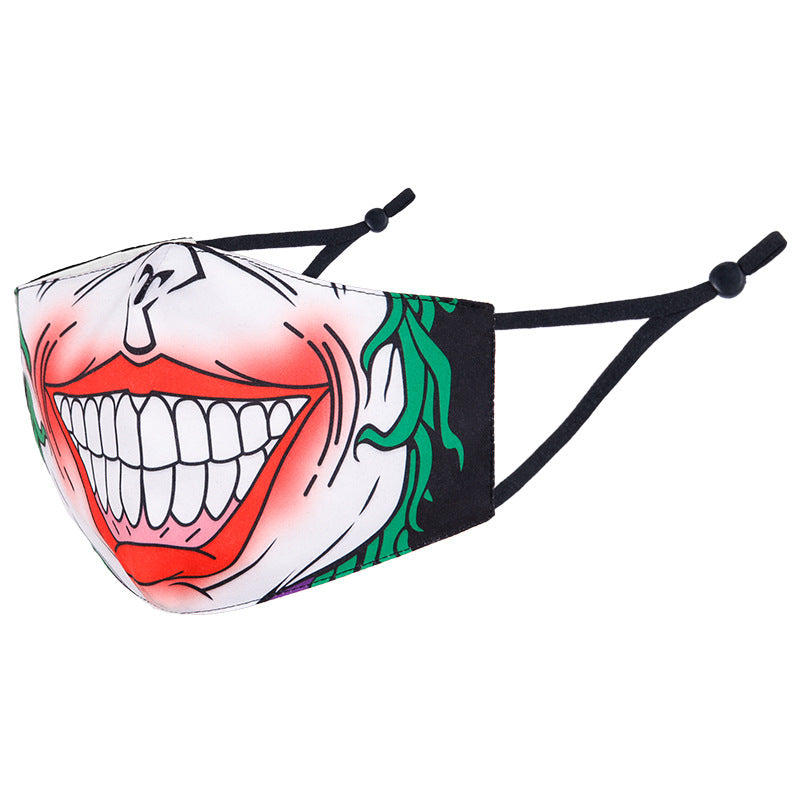 Wholesale 3D Halloween Three-layer Printed Simulated Face Spoof Cotton Mask