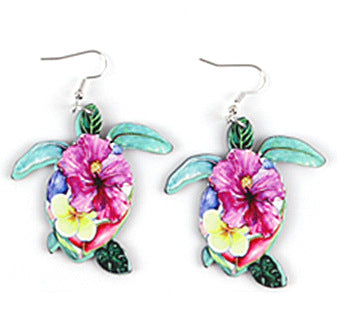 Wholesale Boho Turtle Turtle Acrylic Print Pattern Earrings