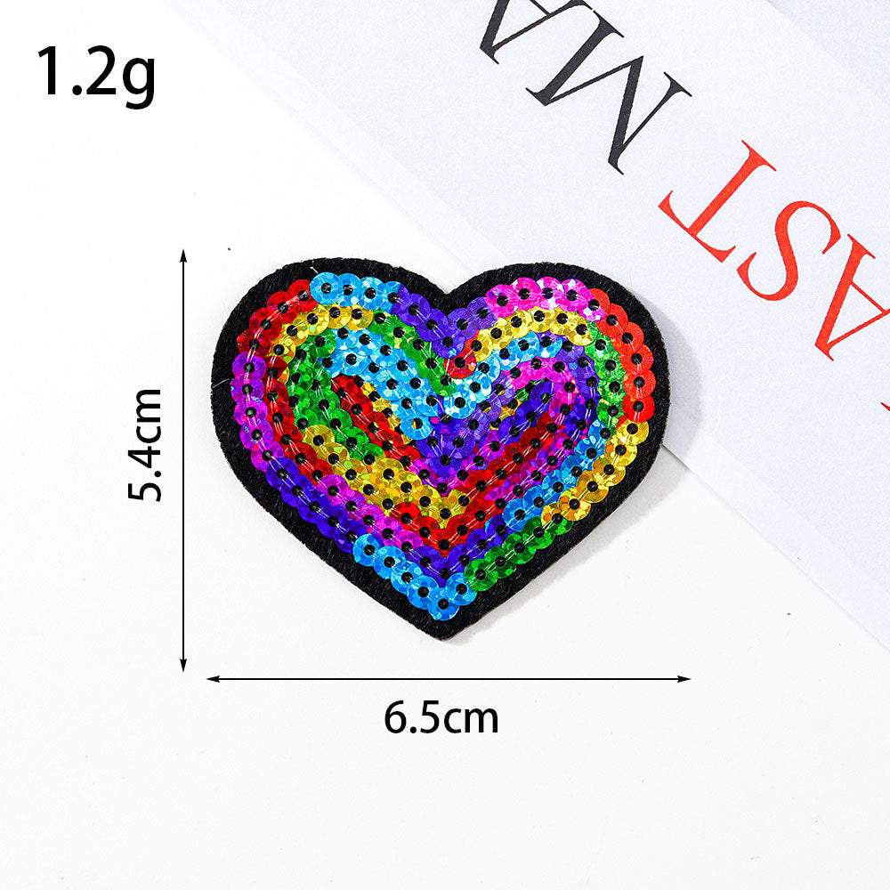 Wholesale Glitter sequined fabric patches,  multi-colored star DIY Patches
