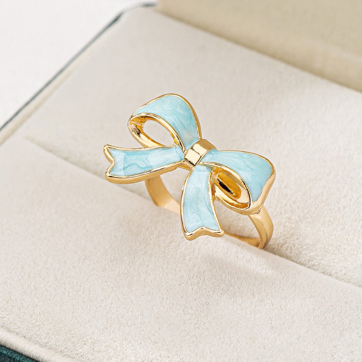 Wholesale 1 Piece/ 4 Piece Set Oil Dropping Bow Alloy Ring