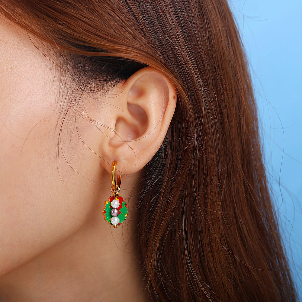 Wholesale Christmas series gingerbread  earrings