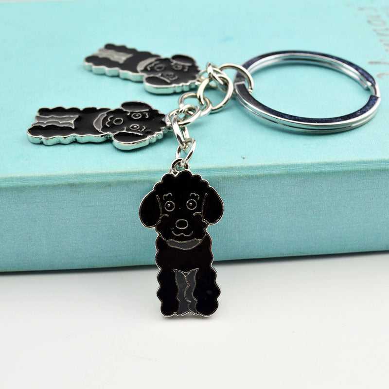 Wholesale Cartoon Poodle Cute Metal Keychain