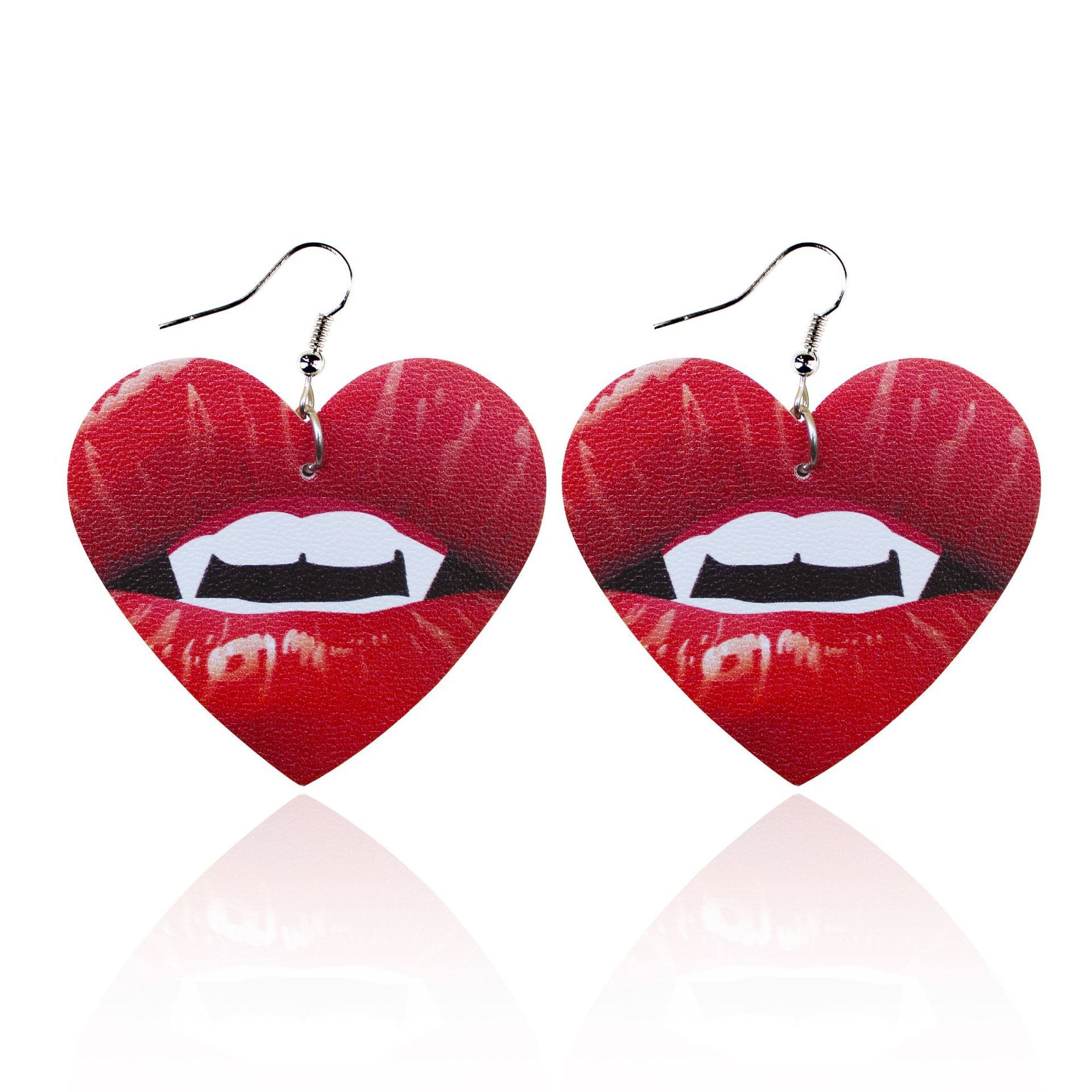 Wholesale Halloween Leather Cartoon Pumpkin Ghost Earrings