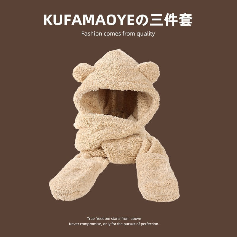 Wholesale Cute Teddy Bear Imitation Cashmere Hats