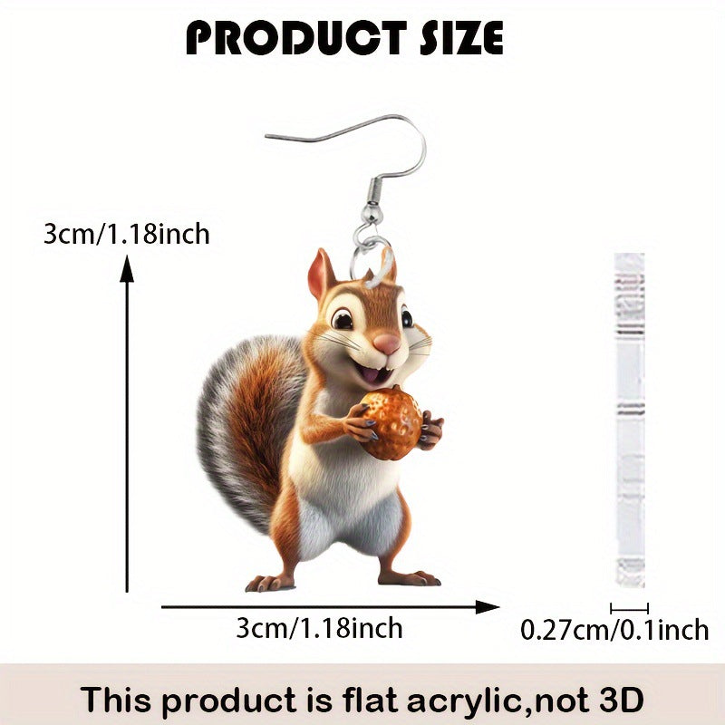 Wholesale Acrylic Cute Acorn Squirrel Earrings
