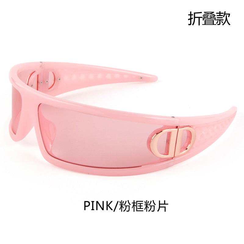 Wholesale Women's futuristic headband sunglasses two in one