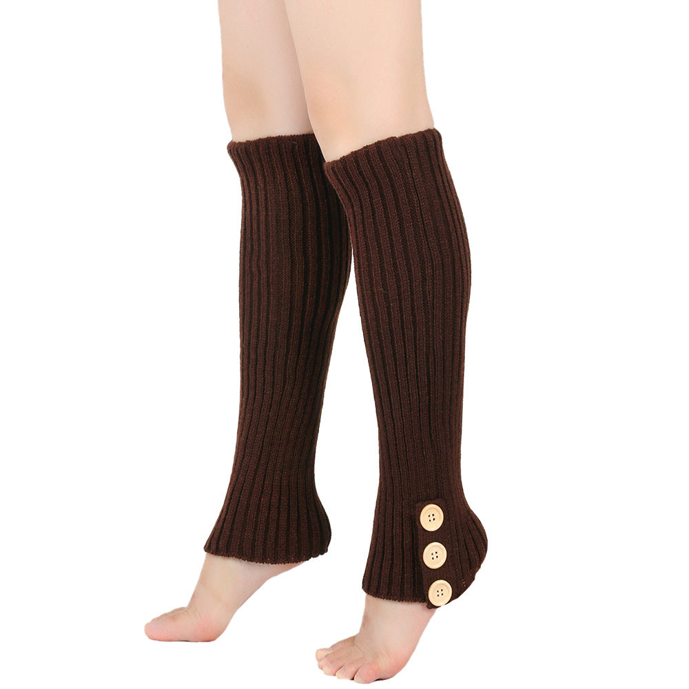 Wholesale Autumn and Winter Warm Cover Long Boot Cover Pile Socks Warm Foot Cover JK Socks Button Socks