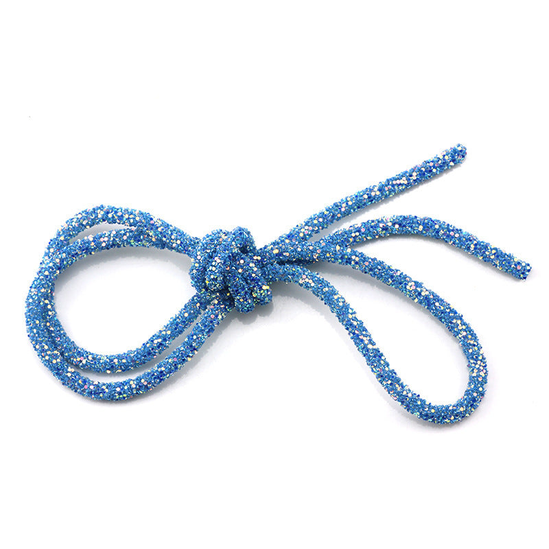Wholesale  Diy seven-color sequin drill pipe glitter powder rope with rubber hose rainbow shoes and hats drill decorative rope jewelry
