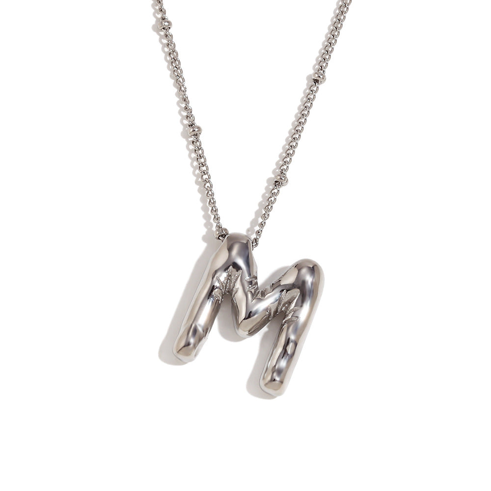 Wholesale Cute party balloon letter Stainless Steel Necklace