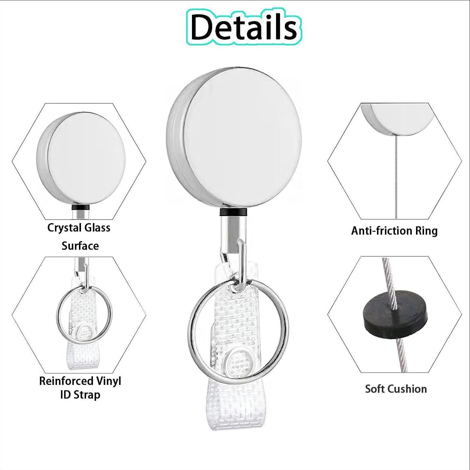 Wholesale 4cm Iron Electroplated Metal Wire Rope Badge Scroll Telescopic Keychain