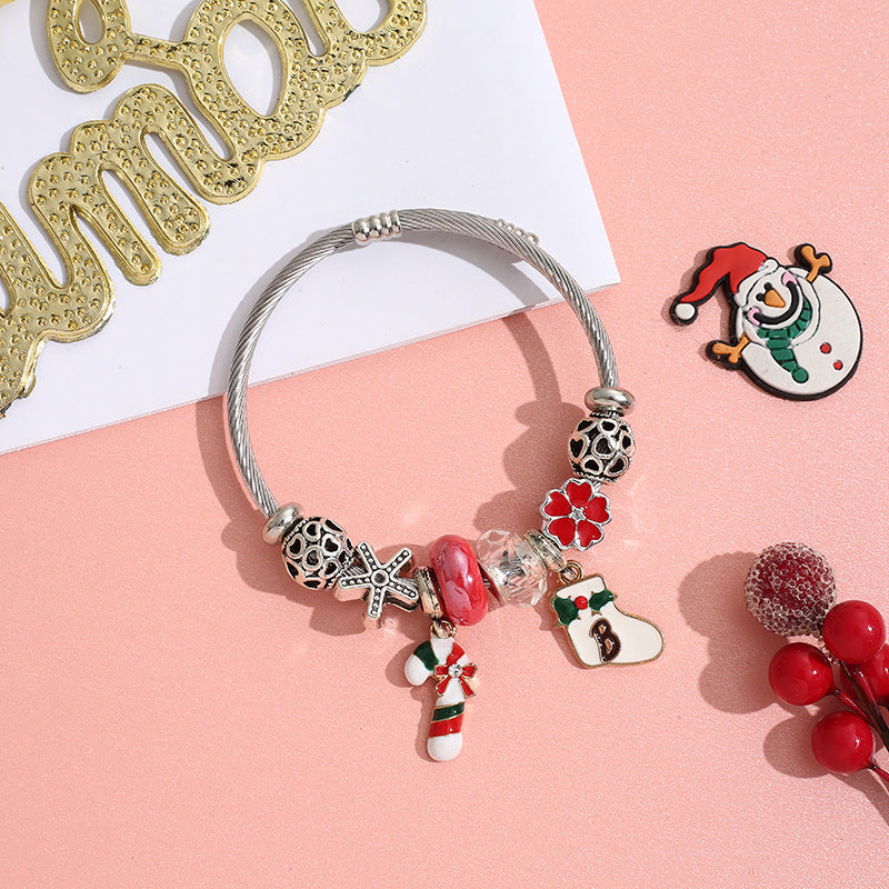 Wholesale Stainless Steel Christmas DIY Bracelet