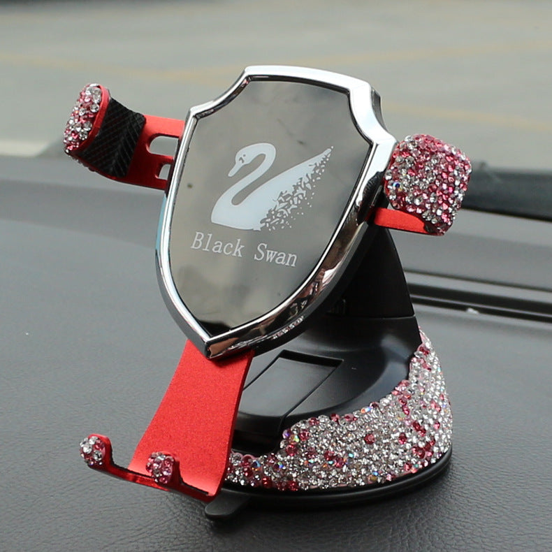 Wholesale Car Dual-use Suction Cup Fixed Diamond Bracket Plastic Mobile Phone Holder