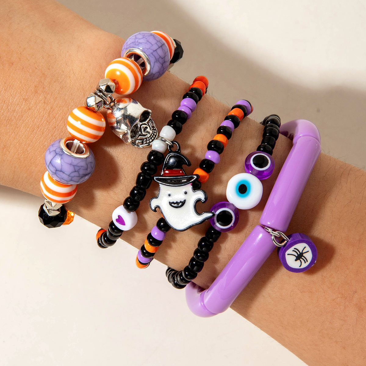 Wholesale  Funny Skull Rice Bead Bracelet Set