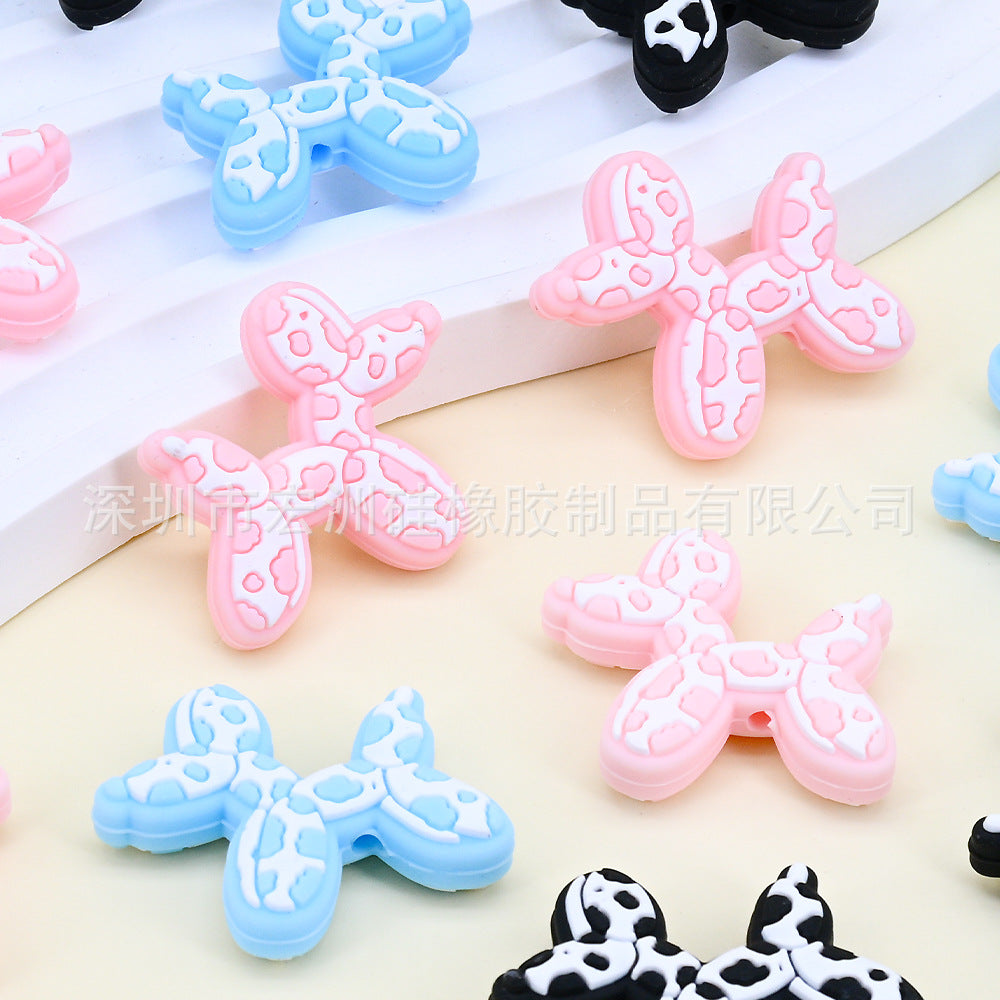 Wholesale 20pcs/ pack balloon dog glue maternal and infant food grade silicone beads