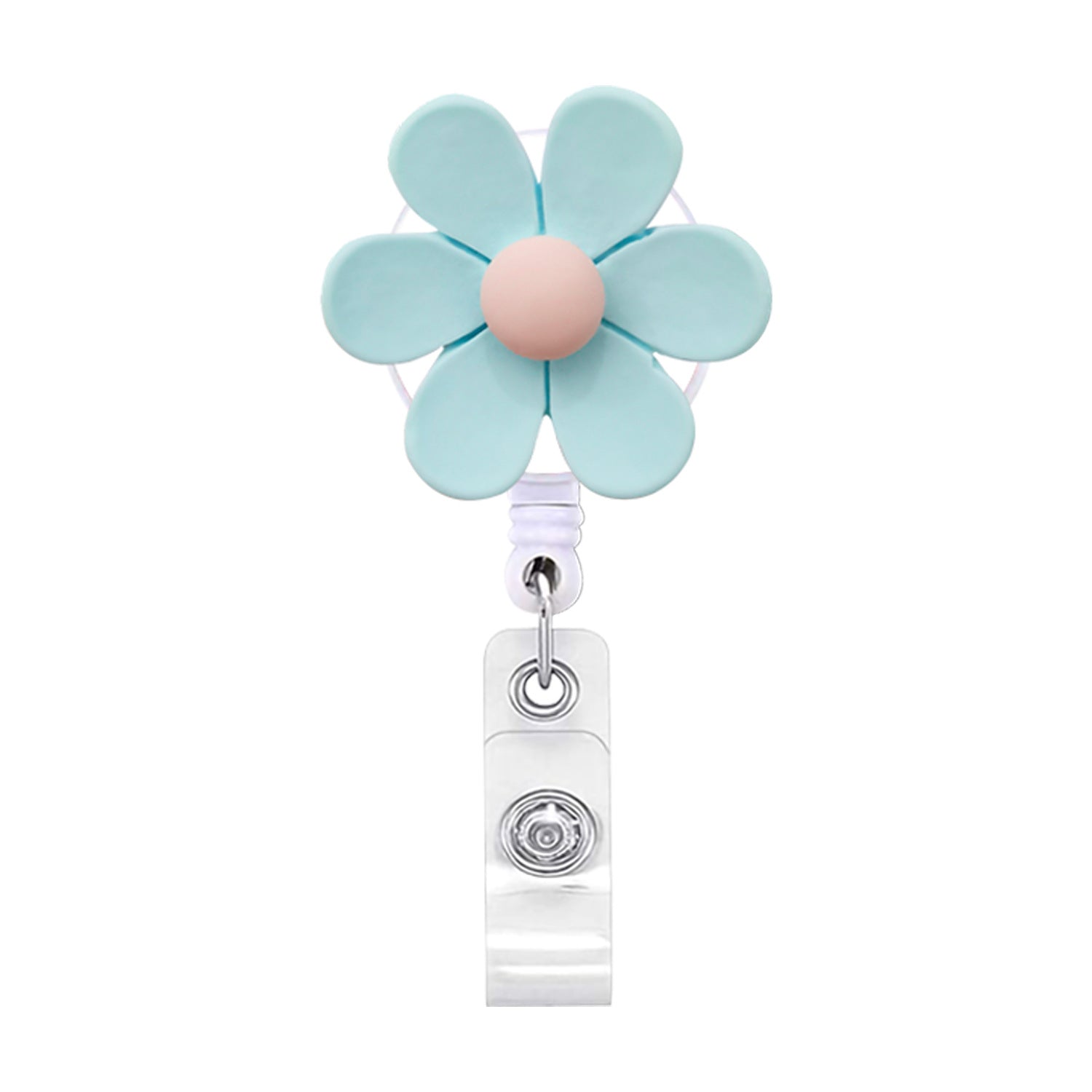 Wholesale Badge Reels Resin Flower Retractable Keychain