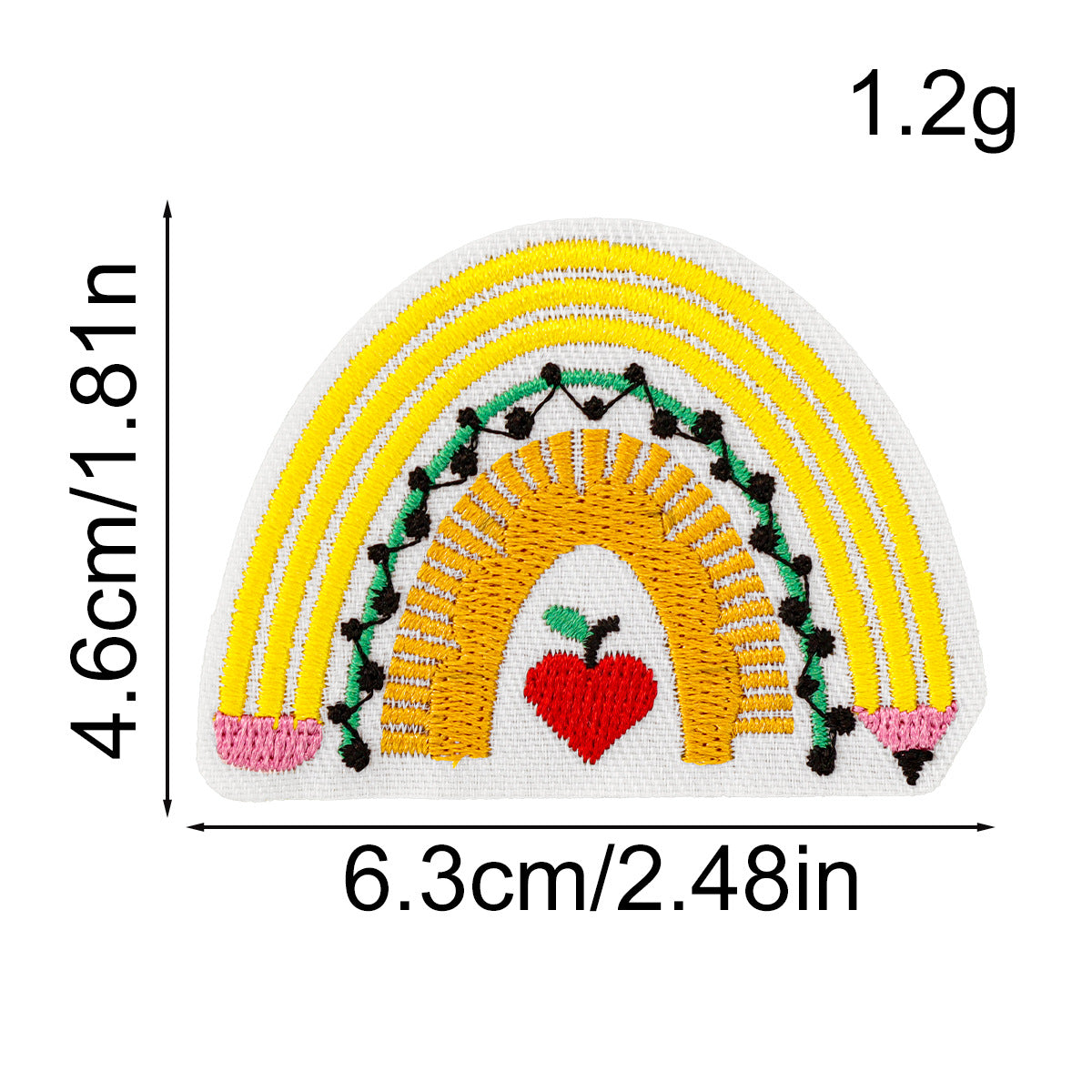 Wholesale Teacher' s Day Rainbow Pencil Cloth Patch