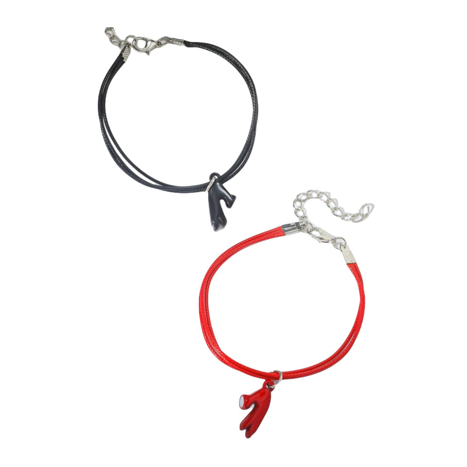 Wholesale Valentine's Day Alloy Heart Suction Bracelets