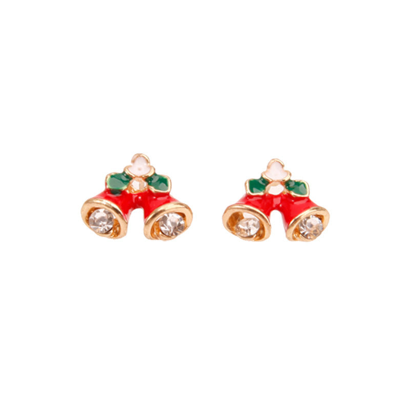Wholesale Christmas Series Fashion Alloy Christmas Tree Old Man Bell Elk Candy Cane Earrings