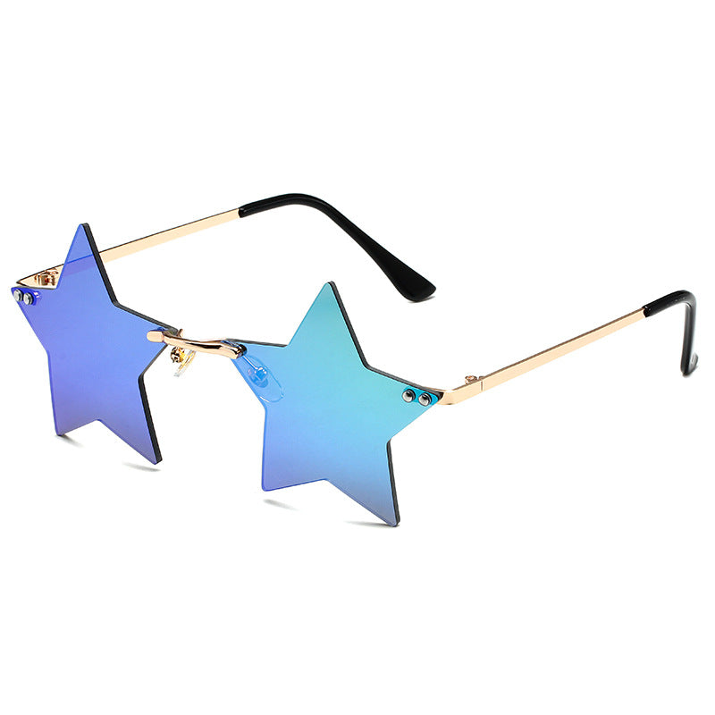 Wholesale PC Irregular Pentagram Frameless Sunglasses