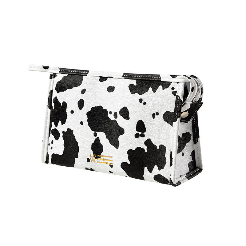 Wholesale Portable Storage Waterproof PU Cow Pattern Makeup Bag