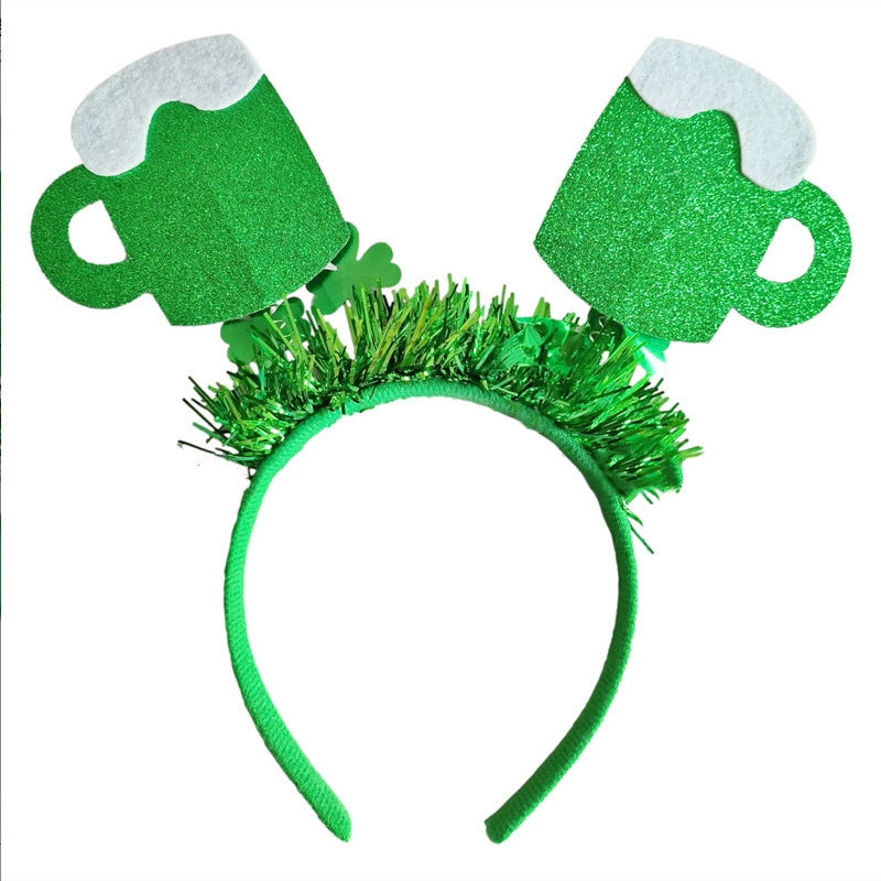 Wholesale St.  Patrick' s Day Green Clover Hat Headband