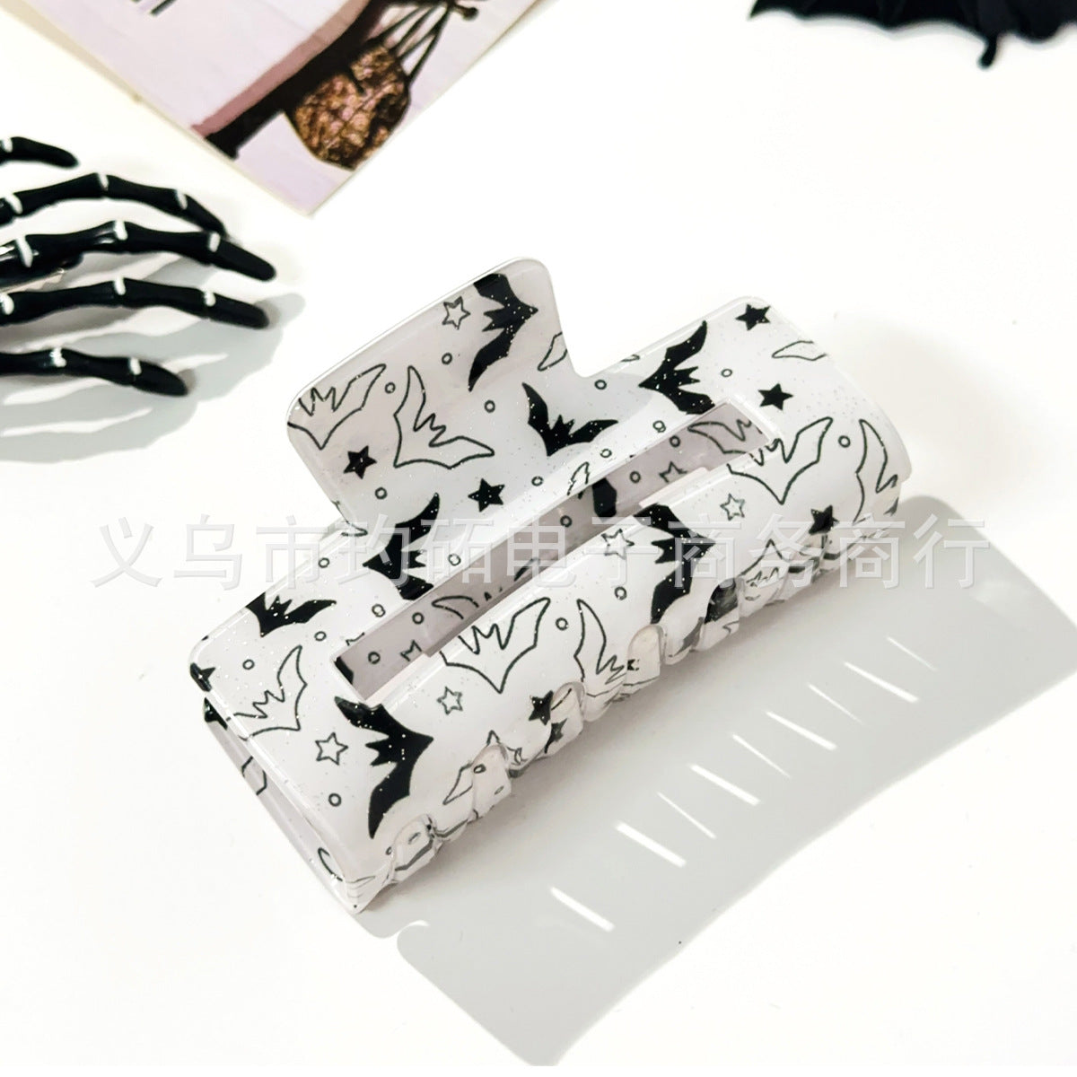 Wholesale  Skull Bat Ghost Square Grab Clip