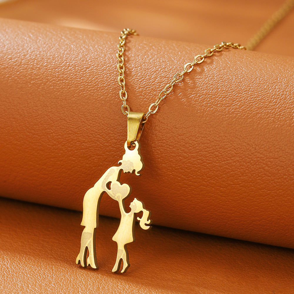 Wholesale Mother' s Day Stainless Steel Necklace 18K Gold-Plated