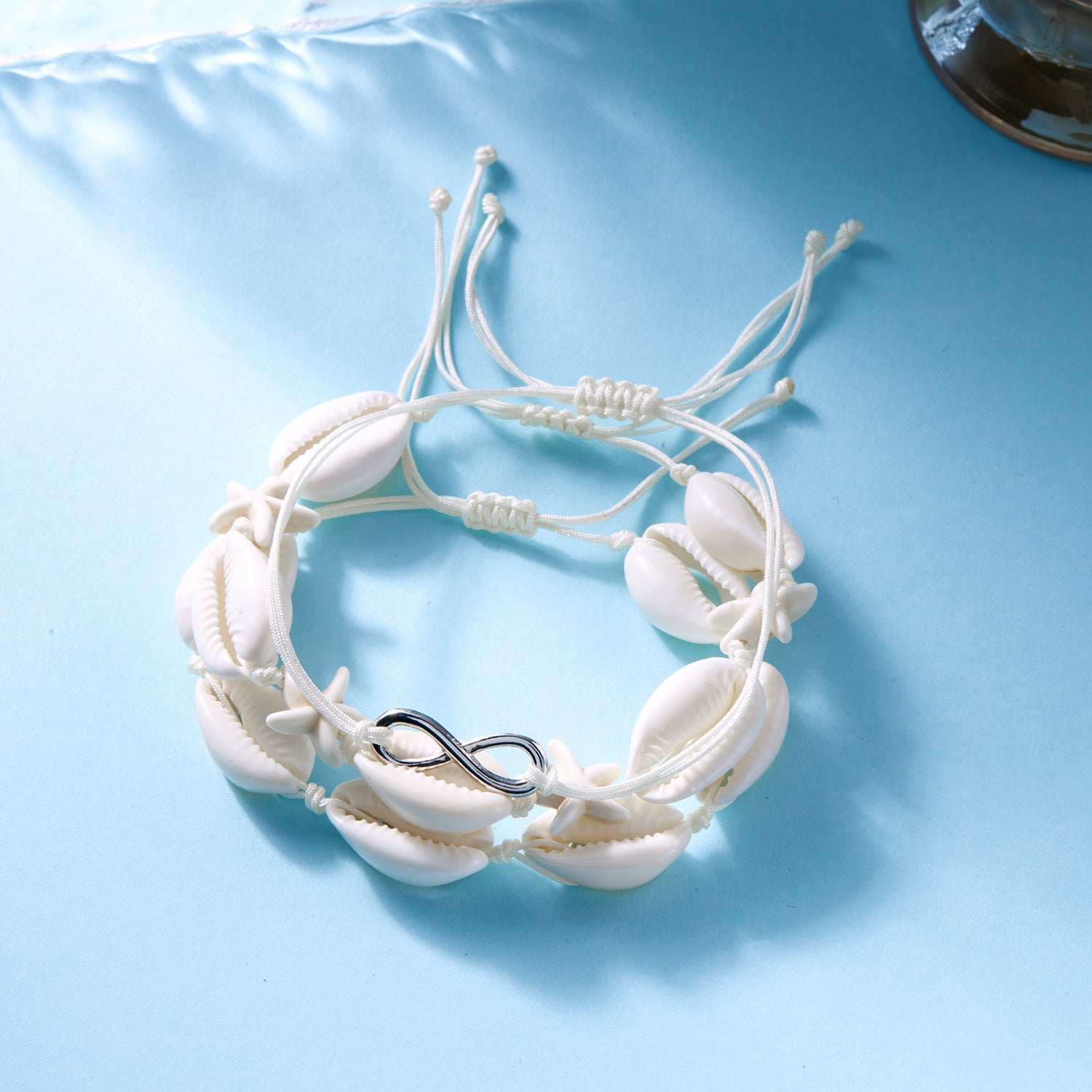 Wholesale Bohemian style conch, starfish, turtle rice bead bracelet set