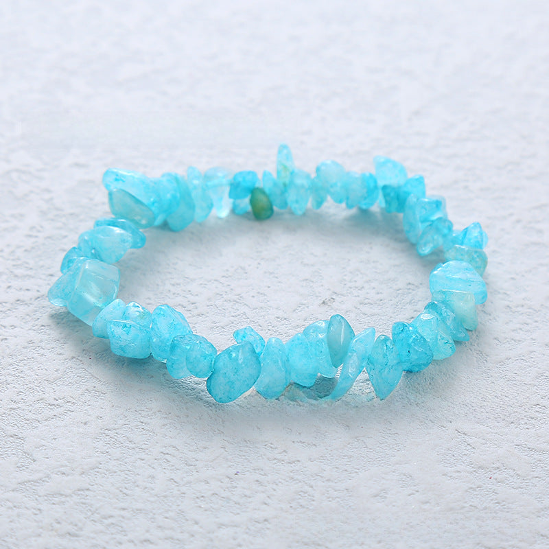 Wholesale 5pcs natural crystal gravel elastic bracelet colorful gravel bracelet