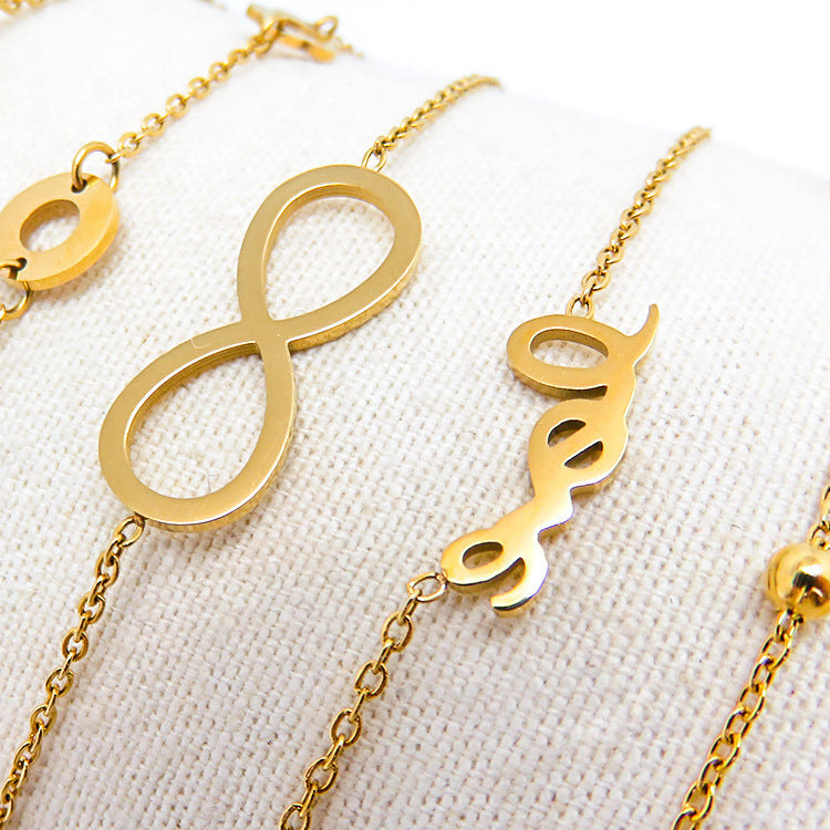 Wholesale Fashion all-match titanium steel bracelet women's European and American new 18K gold stainless steel love bracelet high sense