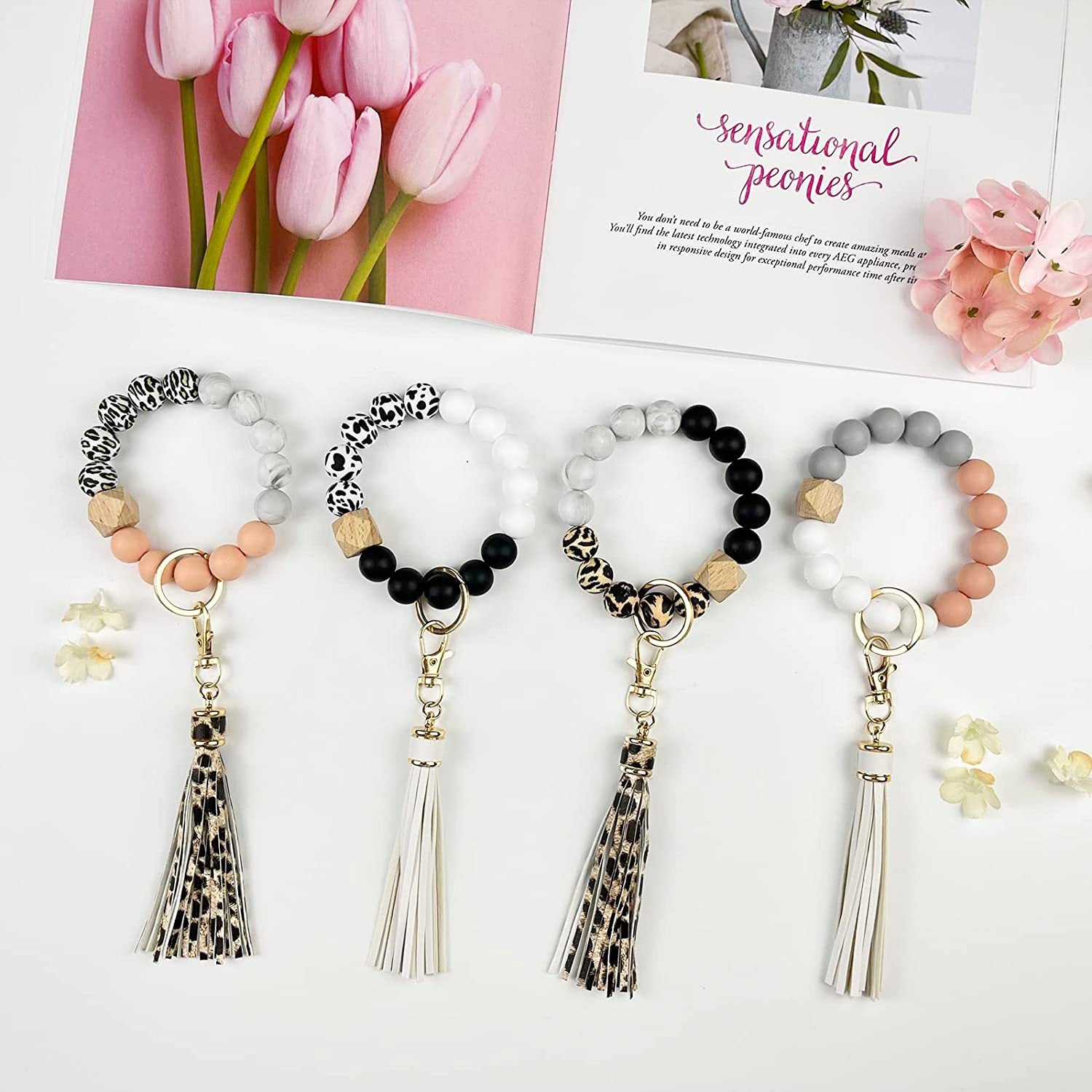 Wholesale 15mm Candy Colored Silicone Bead DIY Wrist Keychain Kit