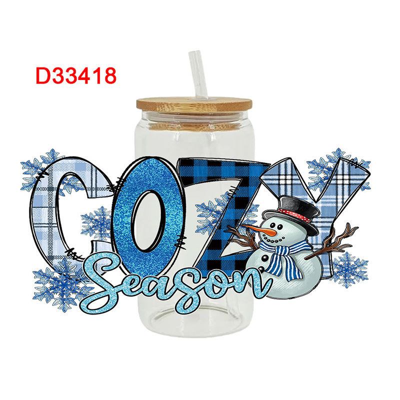 Wholesale Cartoon Christmas Series 16oz Cup UV DTF Wraps