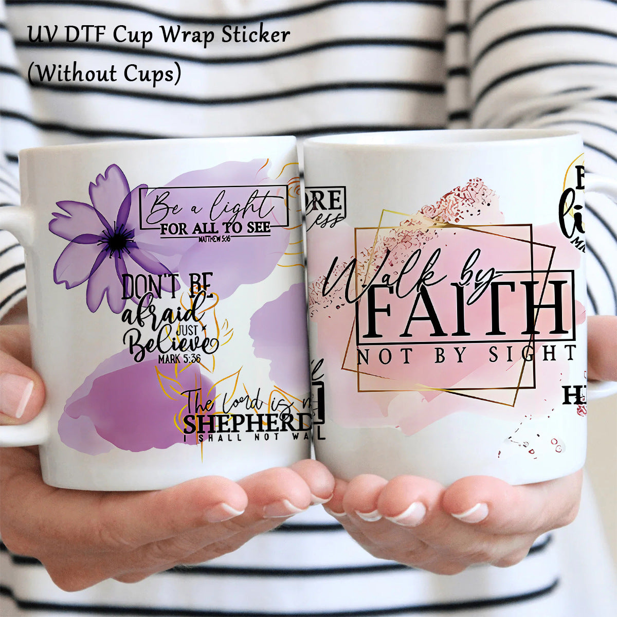 Wholesale Bible Jesus Crystal Sticker Transparent  16oz UV DTF Glass Cup Sticker